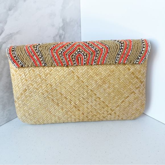 Tommy Bahama 'Lost Coast' Embellished Woven Rattan Clutch - Picture 2 of 6
